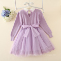 new design baby grils sweater lace dress for autumn or winter